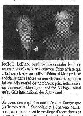 Joëlle B. Le Blanc exposera à Saint-Malo
